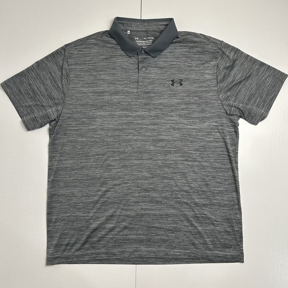 Under Armour The Performance Polo Shirt Mens XL Heather Gray Loose Golf Gorpcore